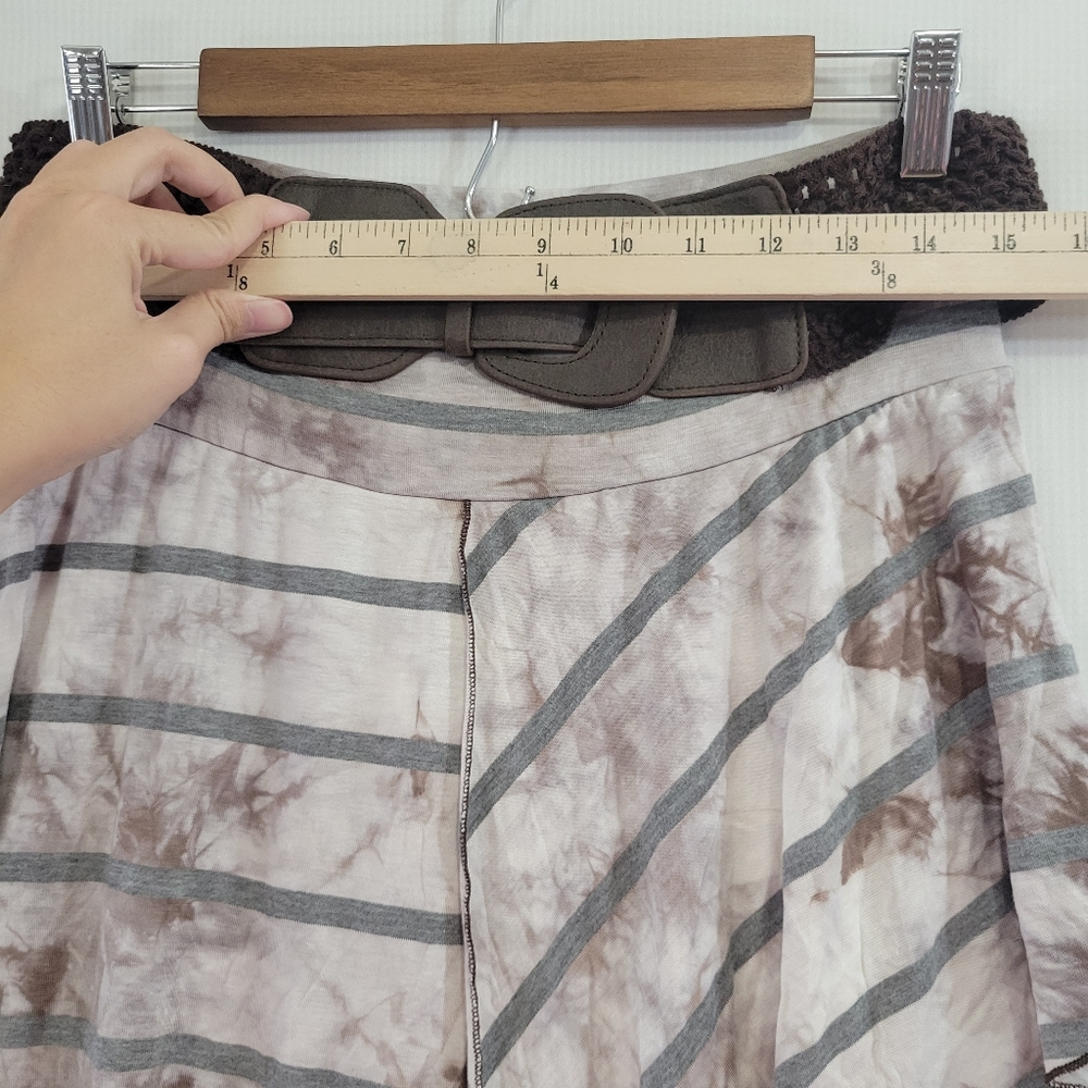 Venus Asymmetrical Striped Layered Tie Dye Skirt Large - Picture 5 of 8